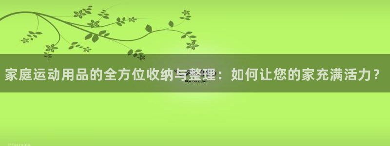 fb体育娱乐是那个系列的台子:家庭运动用品的全方位收纳与整理